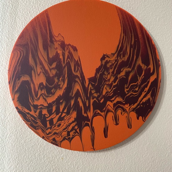 12” Round Original Abstract Art - Picture 1 of 5